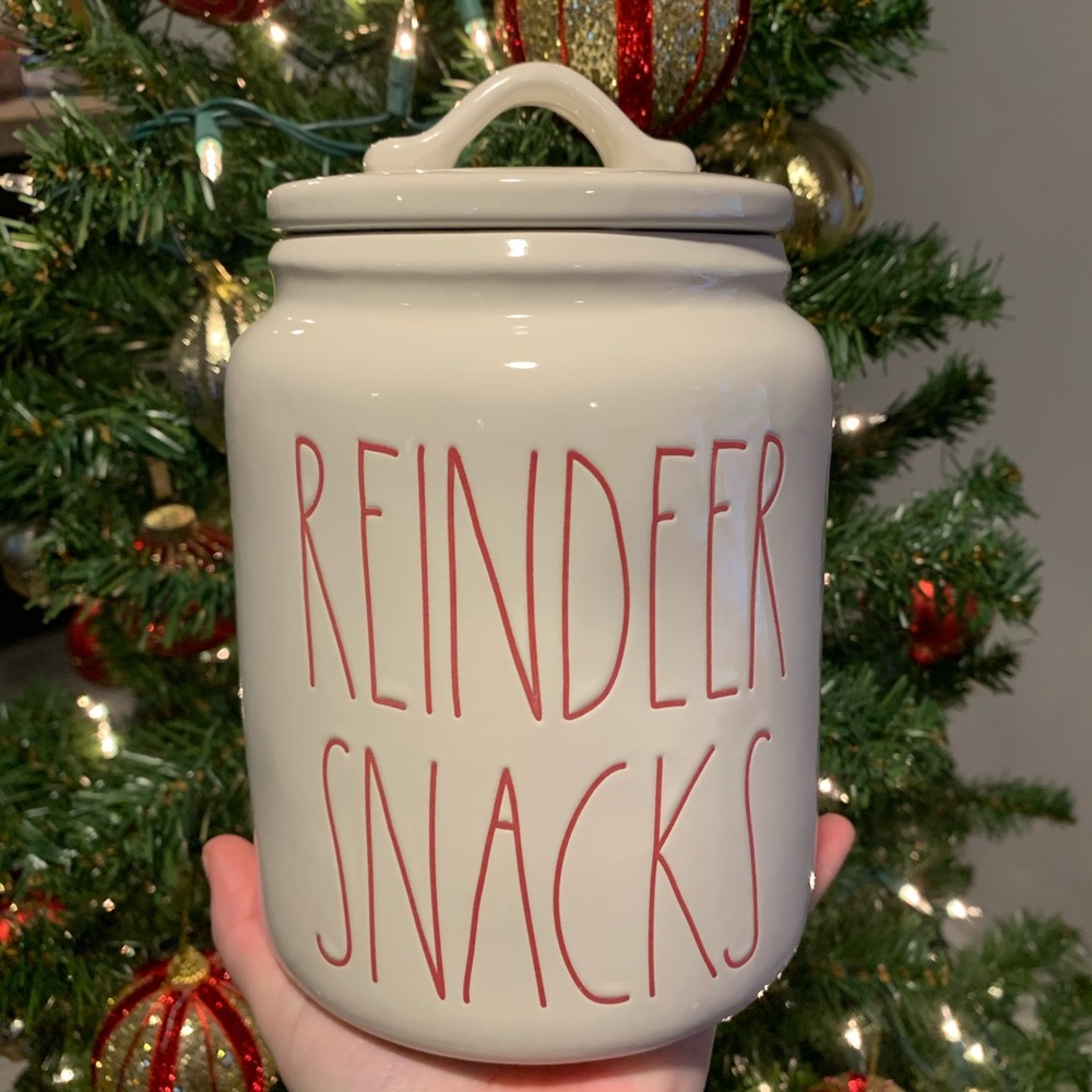 Rae Dunn REINDEER SNACKS Canister
